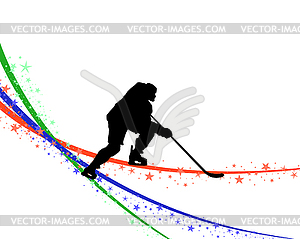 Hockey player silhouette - vector clipart / vector image