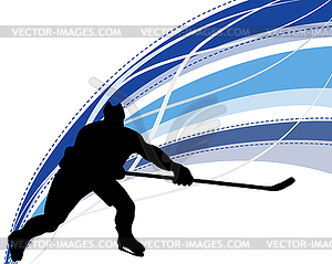 Hockey player silhouette - vector clip art