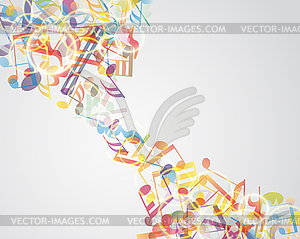 Multicolour musical notes - royalty-free vector clipart