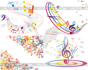 Multicolour musical designs - vector clipart