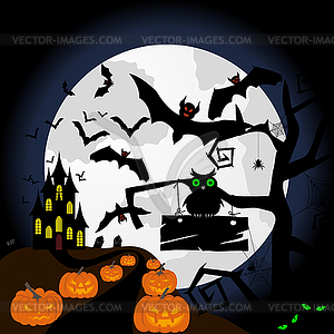 Счастливый Хэллоуин - изображение в векторном формате