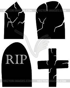 Set of graves - vector clip art