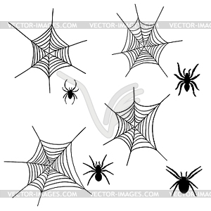 Spider net set - vector clipart