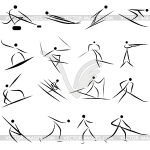 Winter sport icon set - vector image