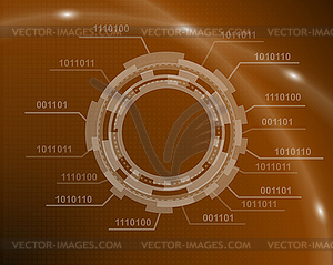 Technological brown background - vector clip art