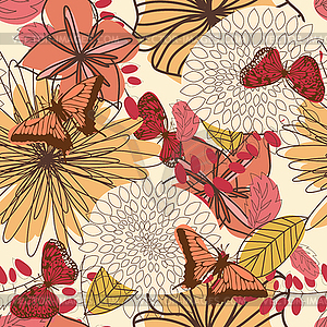 Floral seamless - vector image