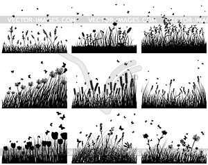 Nine meadow background - vector EPS clipart