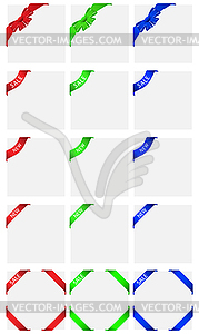 Corner set - color vector clipart