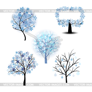 Wiinter Tree Set - vector clipart