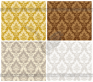 Damask Seamless Color Set - vector clipart