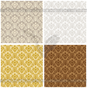 Damask Seamless Color Set - vector image