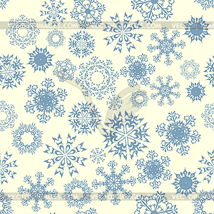 Seamless Snowflake Pattern - color vector clipart