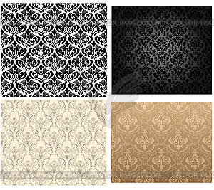 Damask seamless color pattern set. For easy making - vector image