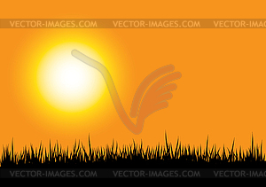 Grass silhouette orange - vector image