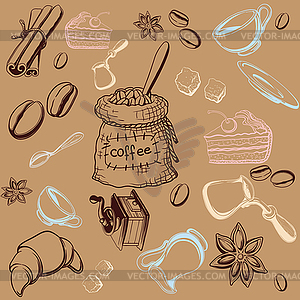 Coffe Set Background - vector clipart / vector image