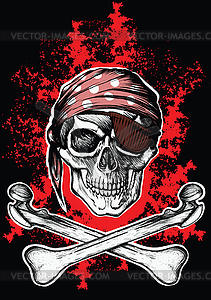 Jolly Roger pirate symbol with crossed bones - vector clipart