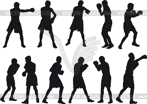 Boxing Kids - vector clip art