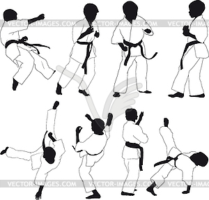 Kids karate - vector image