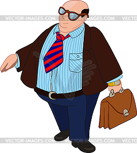 Fat Bald Boss - vector image