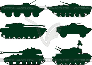 Soviet military vehicles - vector image