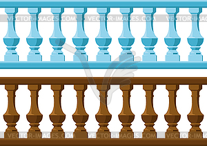 Wood and Stone railing - vector clipart