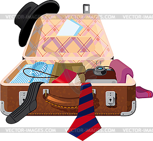 Open ful suitcasse - vector EPS clipart