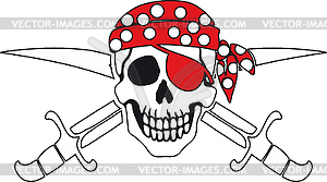 Пиратский символ Веселый Роджер - рисунок в векторе