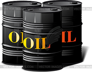 Три бочки нефти - клипарт в формате EPS
