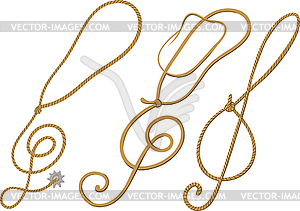 Cowboy treble clef - color vector clipart