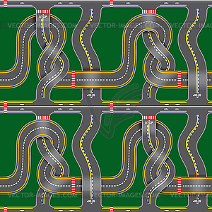 Seamless road map - vector clipart