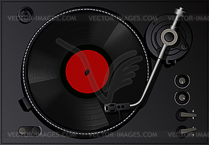 Vintage vinyl player - vector clipart