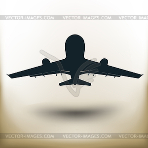 Pictogram flying plane - vector clipart