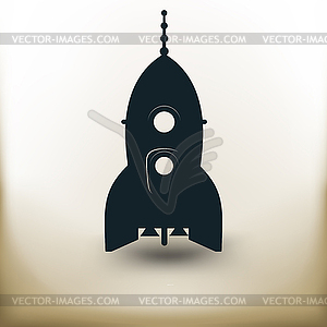 Pictogram rocket at start - vector clip art