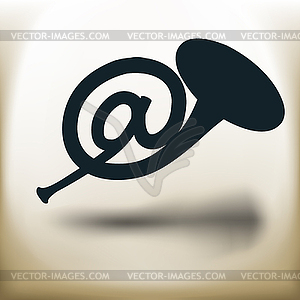 Postal horn pictogram - vector image