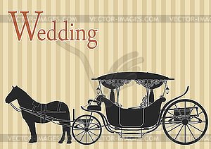 Vintage horse carriage - royalty-free vector clipart