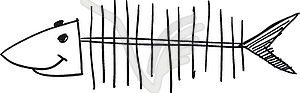 Simple fish sceleton - vector image