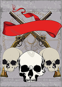 Pirate Poster with skulls - vector clipart