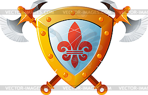 Shield With Axe - vector image