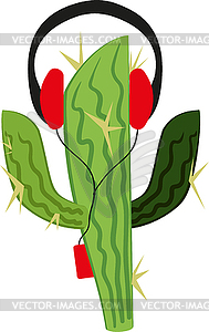 Cactus in player - vector clipart