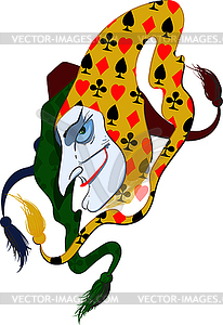 Portrait of evil Joker - vector clipart