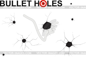 Bullet holes doodle - vector clipart