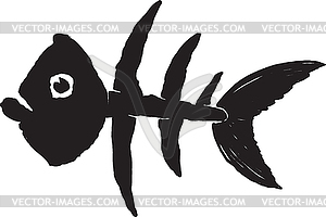 Primitive fish skeleton - vector clipart / vector image