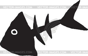 Primitive fish skeleton - vector image