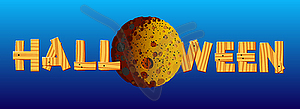 Halloween Moon Banner - vector image