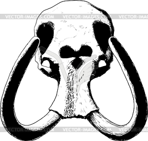 Black mammoth skull - vector clipart