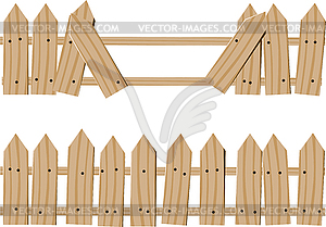 Обращается деревянный забор - изображение в векторном формате