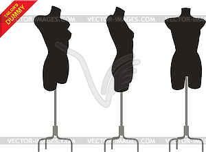 Three tailor dummy - vector clip art