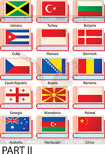 Several dictionaries with flags - vector image