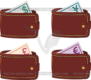 Wallet full curancy - royalty-free vector clipart