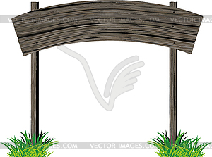 Wooden signboard arc - vector clipart